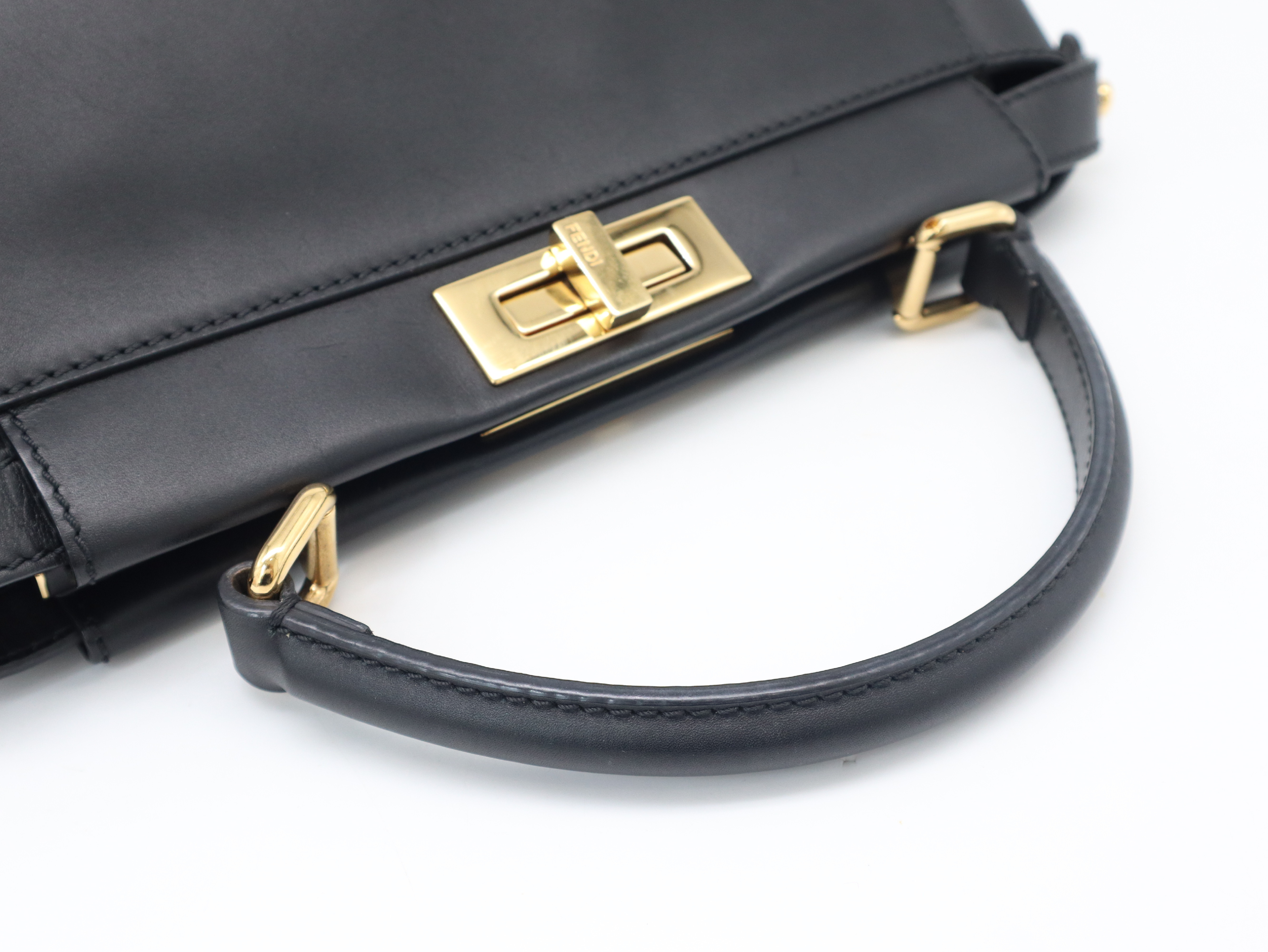 2BN290 Leather Peekaboo 2-Way Black Handbag — view 6