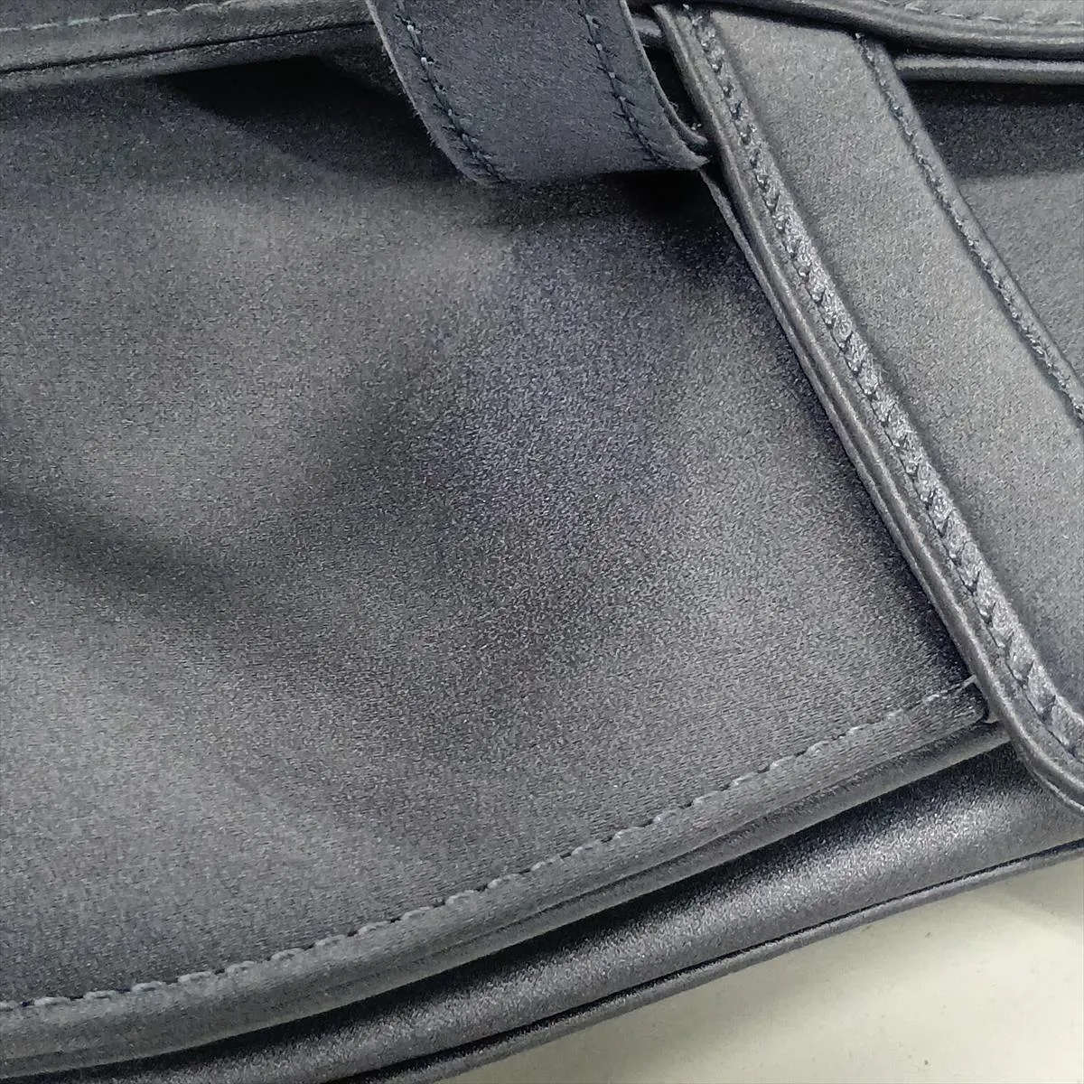 Saddle Satin x Rhinestone Shoulder Bag, Blue — view 11