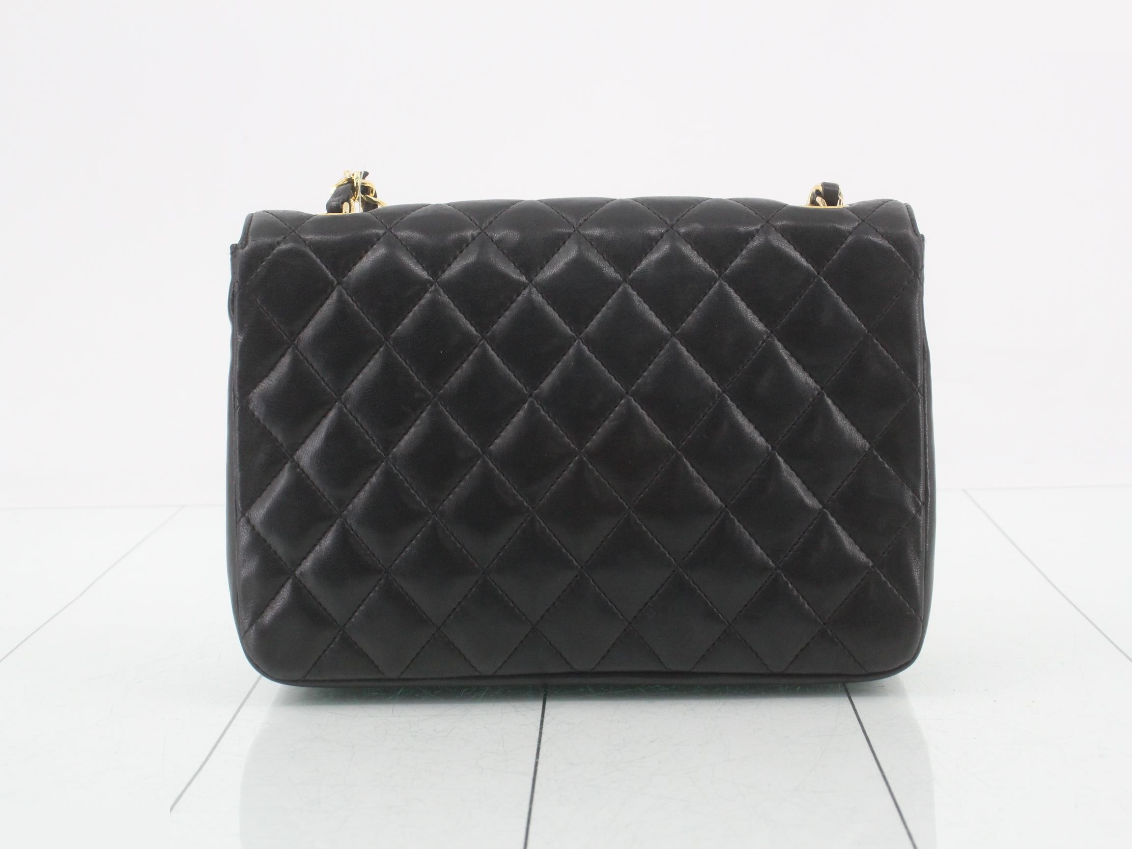 Matelassé Classic Chain Shoulder Bag, Lambskin, Black, Series 1, W22cm — view 2
