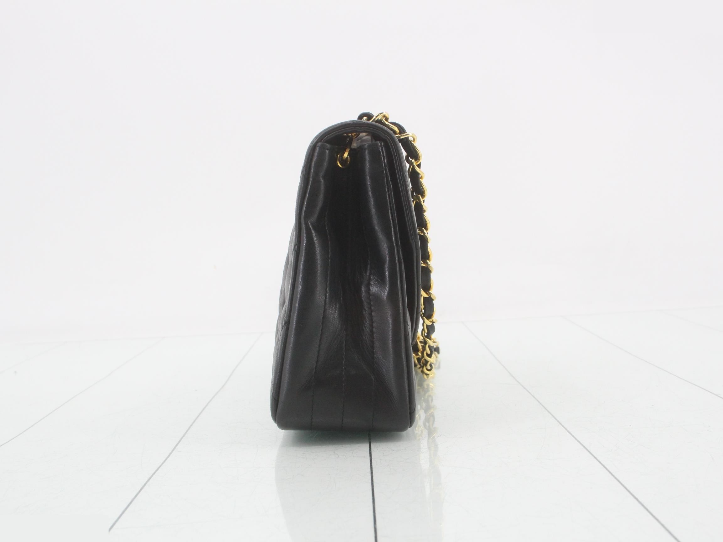 Matelassé Classic Chain Shoulder Bag, Lambskin, Black, Series 1, W22cm — view 4