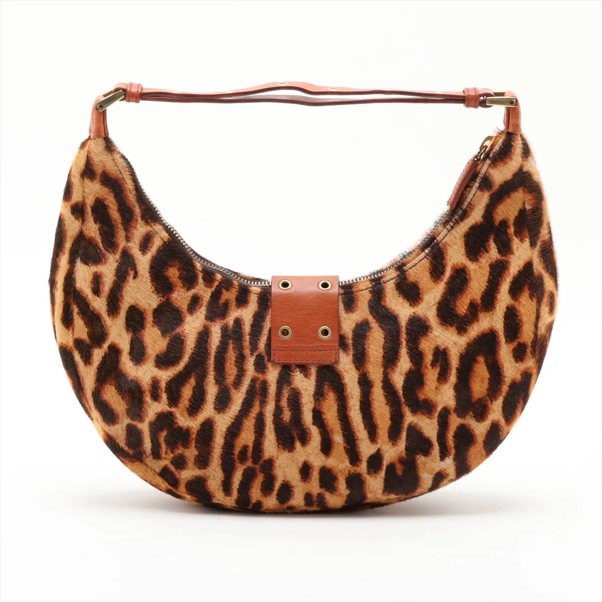 Street Chic Calf Hair x Leather Shoulder Bag, Brown — view 2