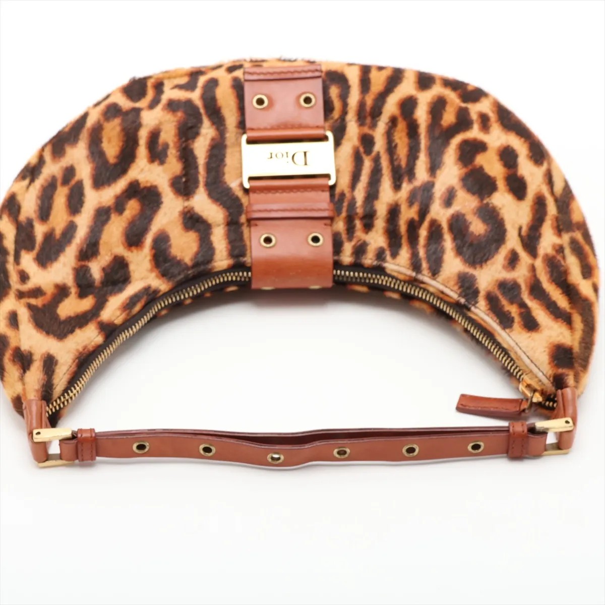 Street Chic Calf Hair x Leather Shoulder Bag, Brown — view 5
