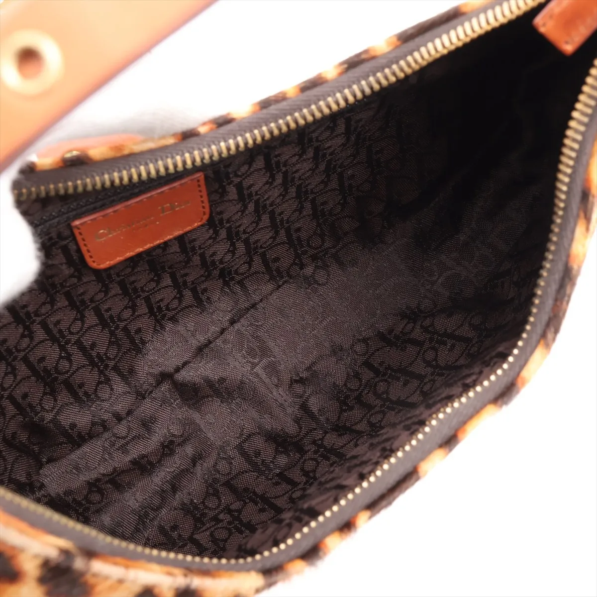 Street Chic Calf Hair x Leather Shoulder Bag, Brown — view 7
