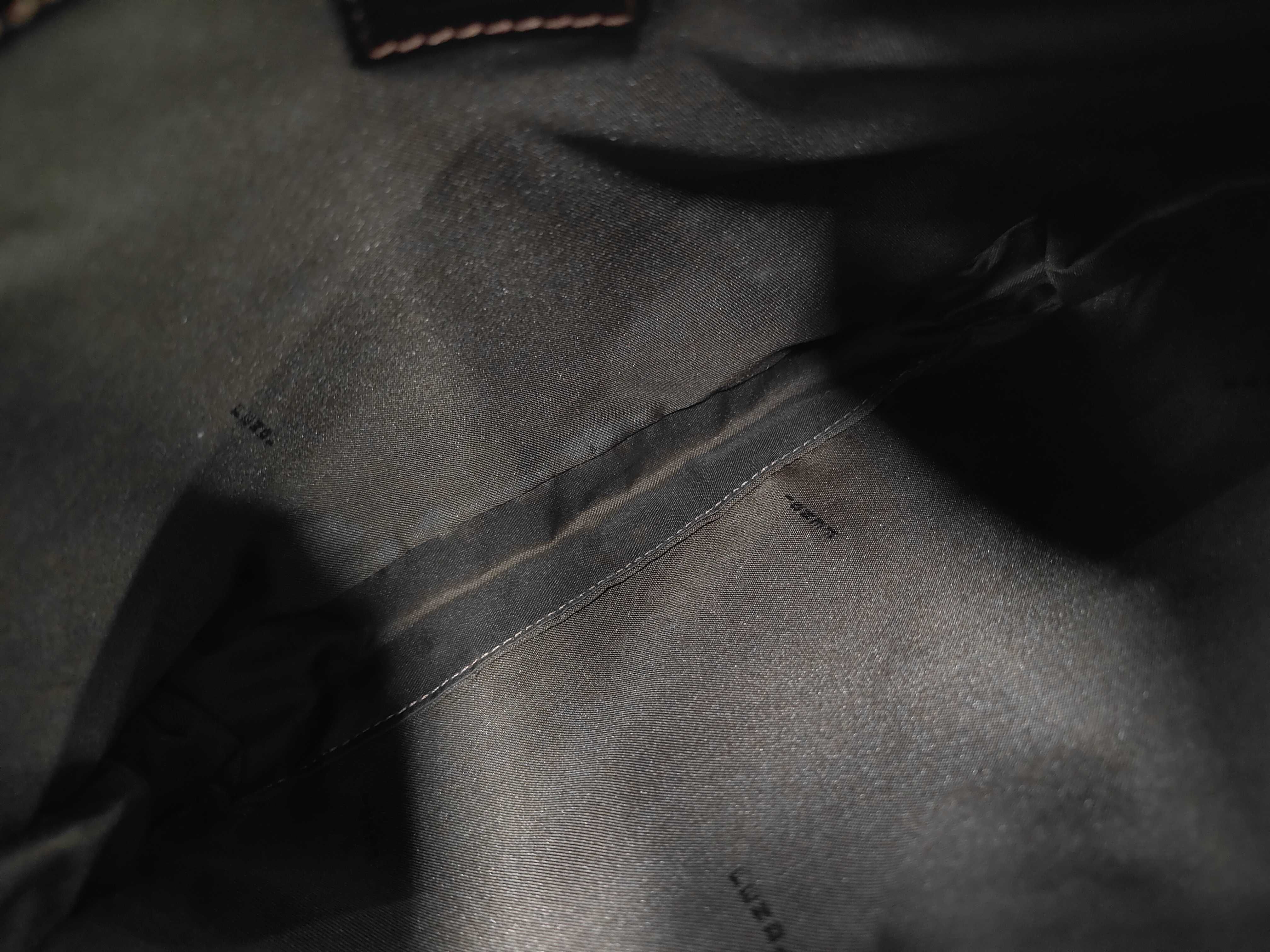 Zucca pattern one-shoulder bag, brown canvas and leather shoulder bag. — view 8