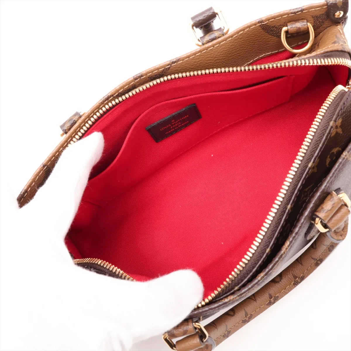 Giant Monogram Reverse OnTheGo EW M46653 Brown (RFID detected) — view 8