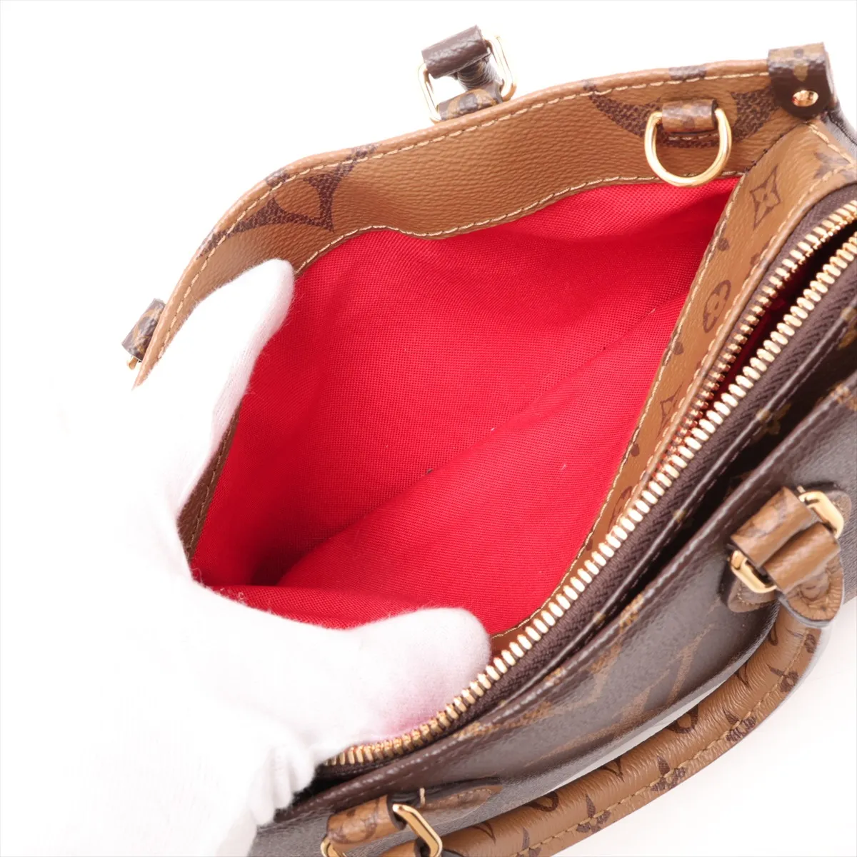 Giant Monogram Reverse OnTheGo EW M46653 Brown (RFID detected) — view 10