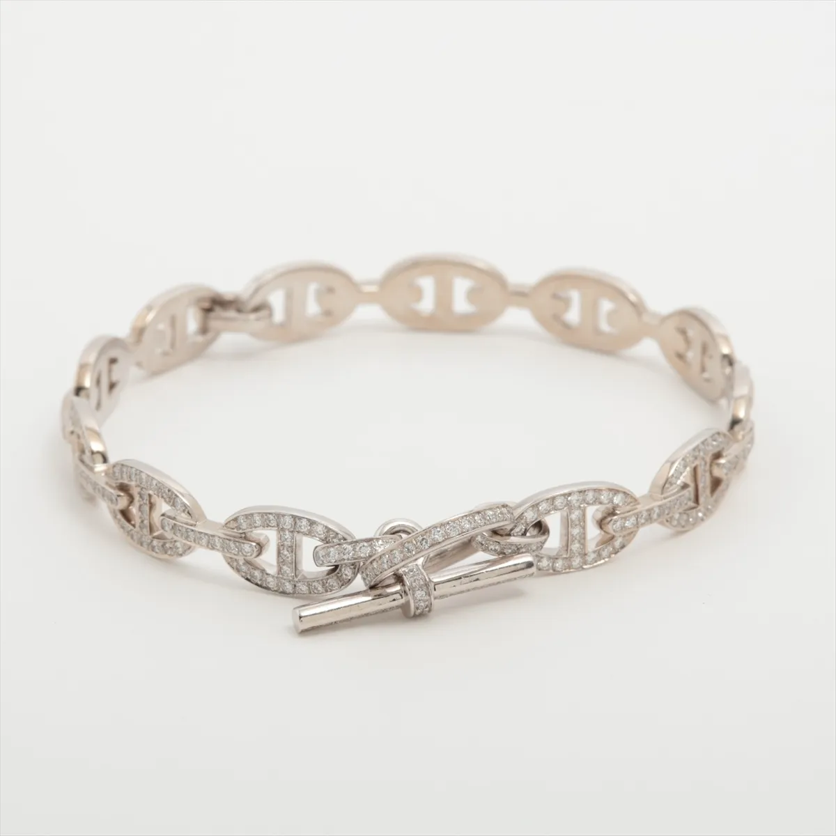 Chaine d'Ancre Enchainée Diamond Bracelet 750 (WG) 18.9g 2.02 SH 20P113809 Plating — view 2