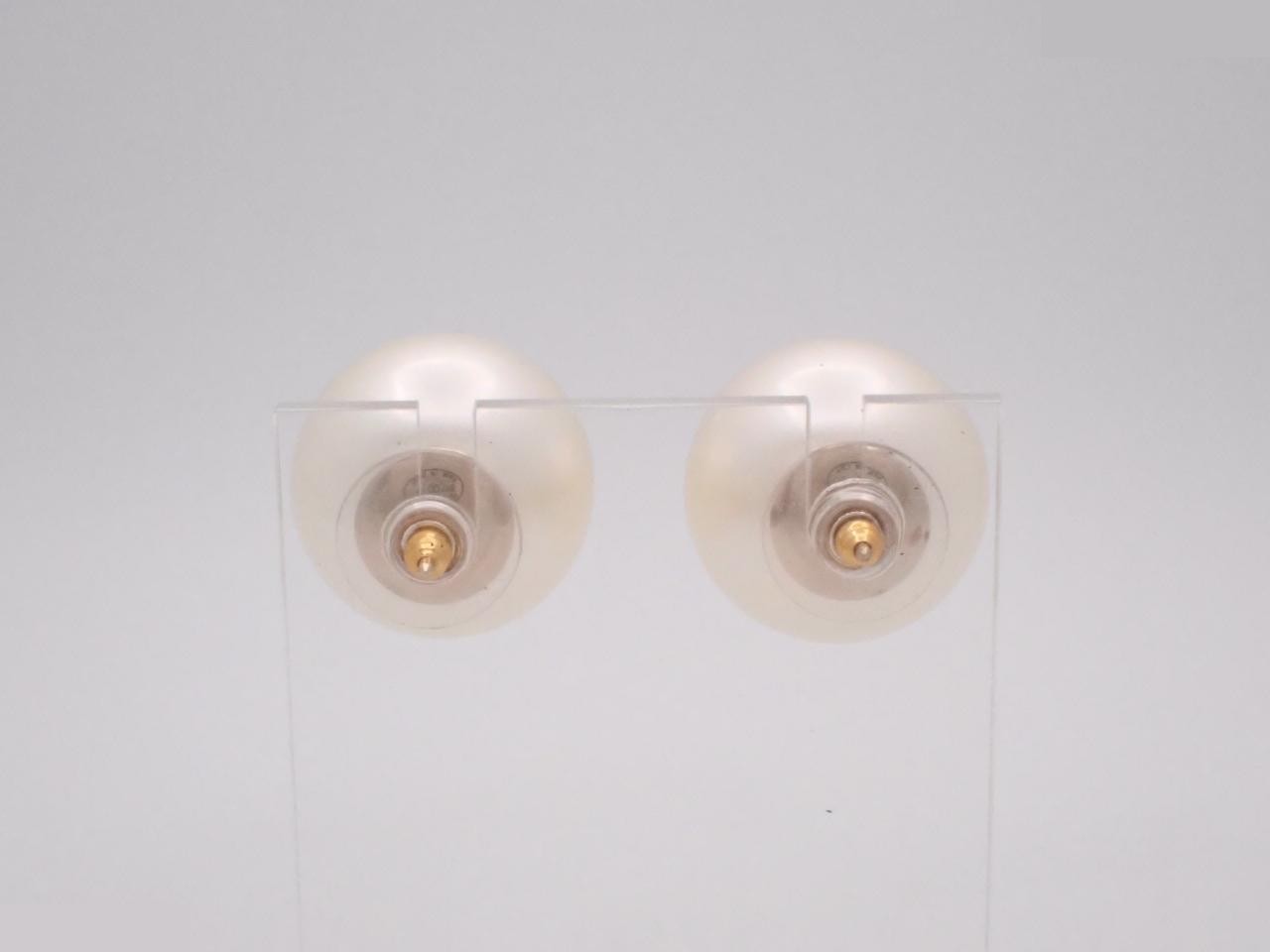 Coco Mark Pearl Earrings - White — view 2