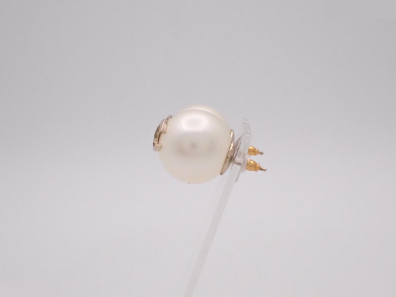 Coco Mark Pearl Earrings - White — view 3