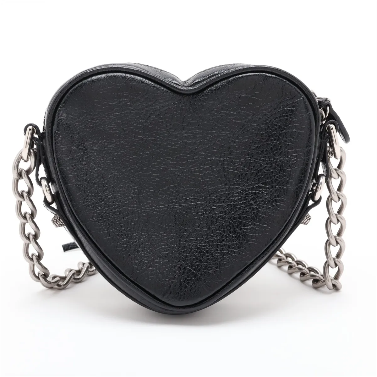 Lucagol Heart 722781 Leather Chain Shoulder Bag, Black — view 2
