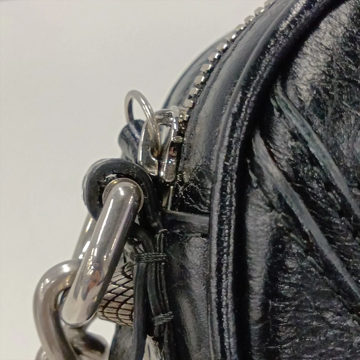 Lucagol Heart 722781 Leather Chain Shoulder Bag, Black — view 12