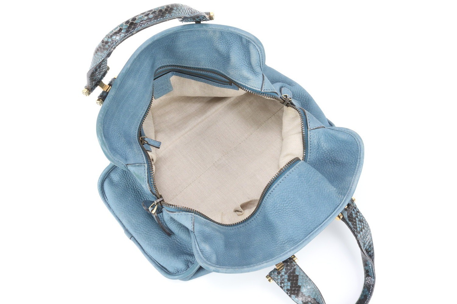 Nubuck 323657 Python Leather Handbag Tote — view 7
