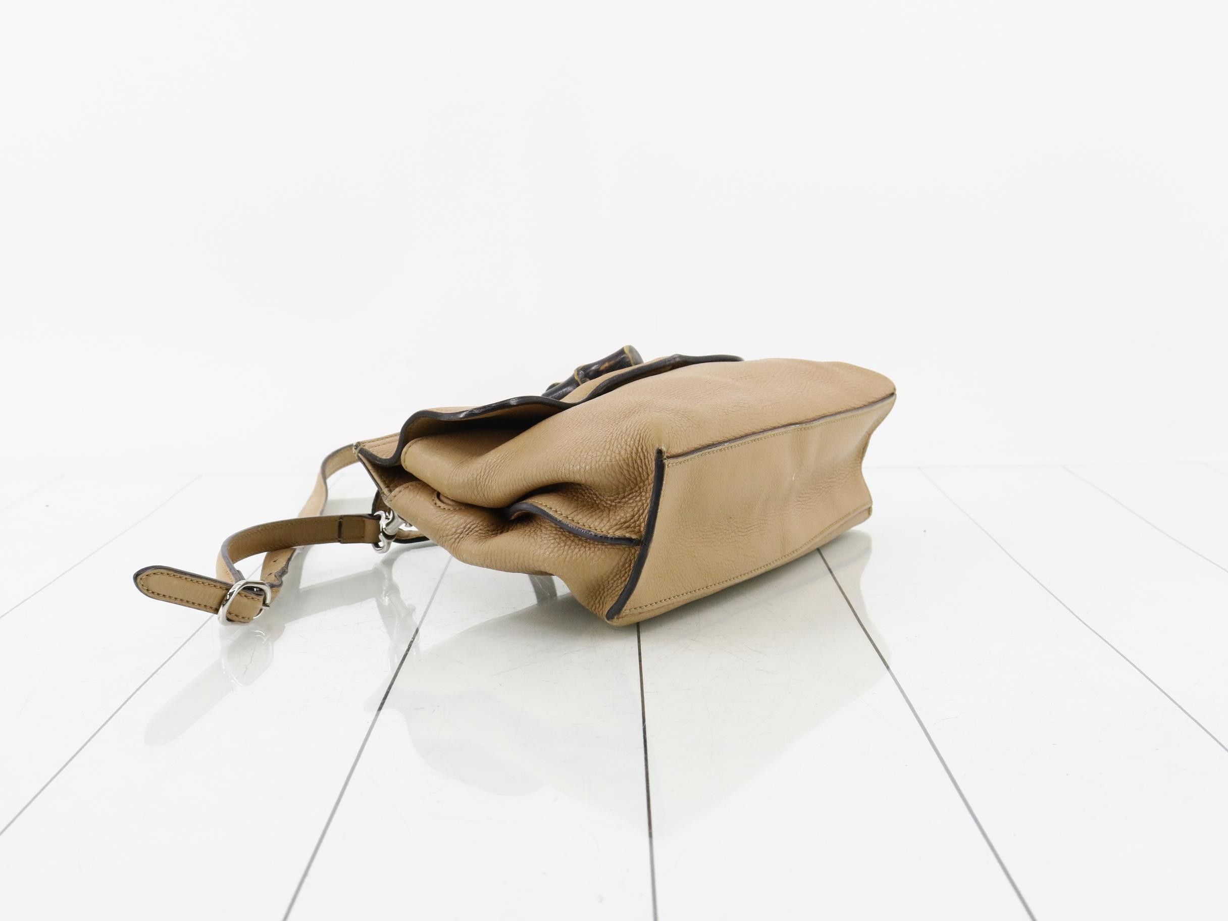 Bamboo Leather Turnlock 2-Way Shoulder/Handbag — view 5