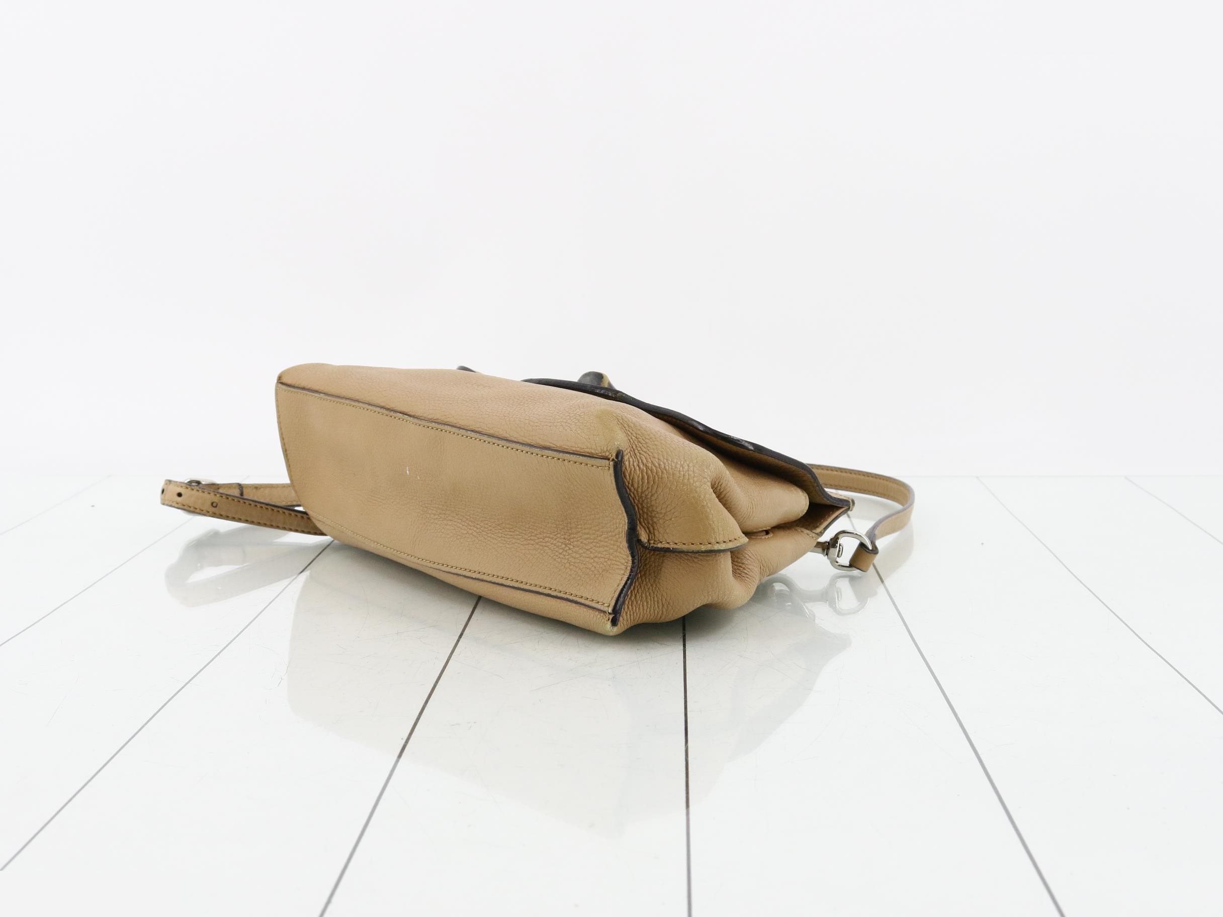 Bamboo Leather Turnlock 2-Way Shoulder/Handbag — view 6