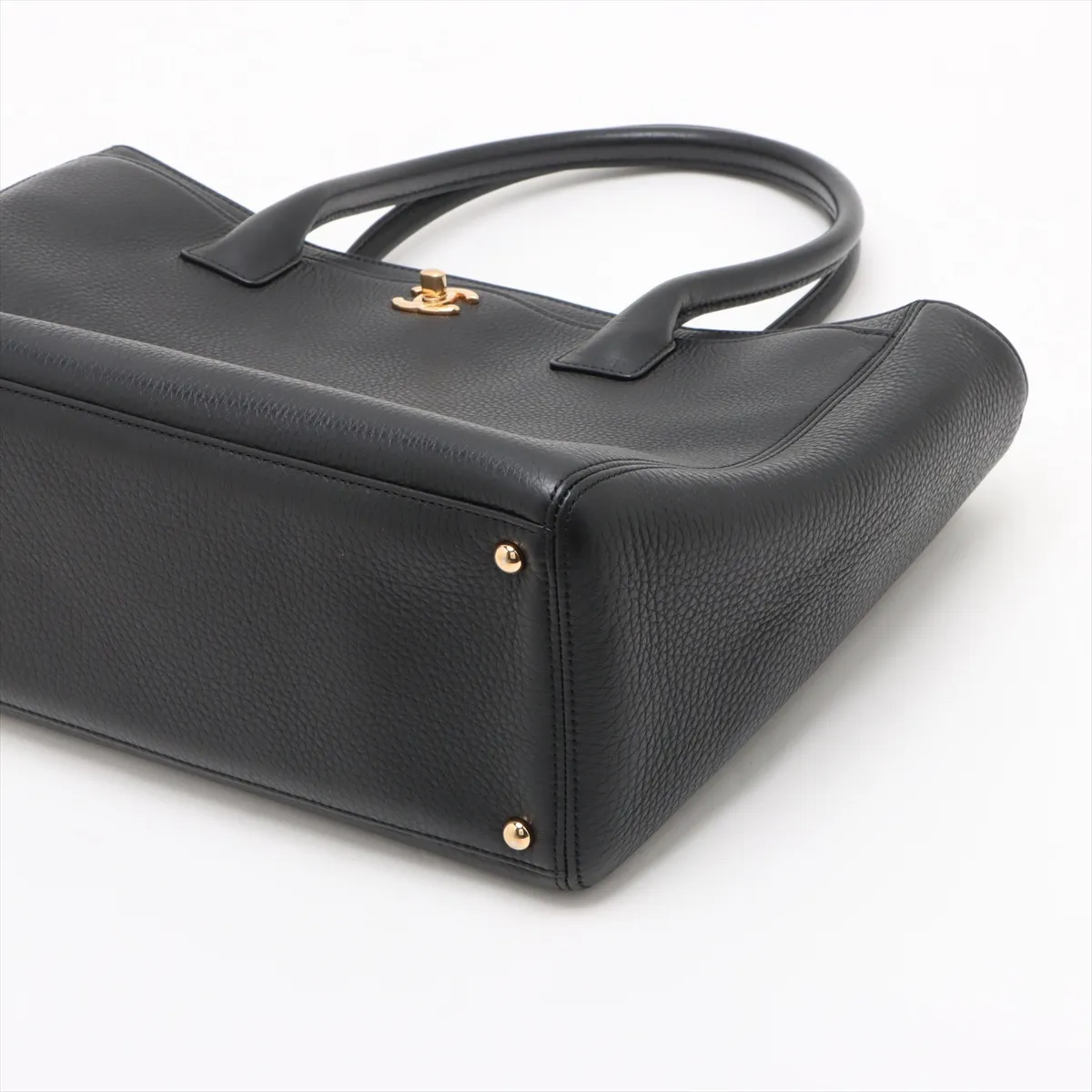 executive leather tote bag black gold hardware 19042665 19th series — view 3