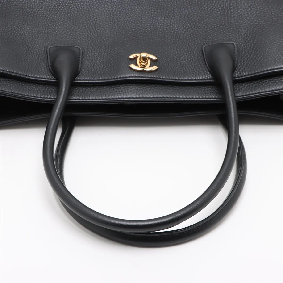 executive leather tote bag black gold hardware 19042665 19th series — view 5