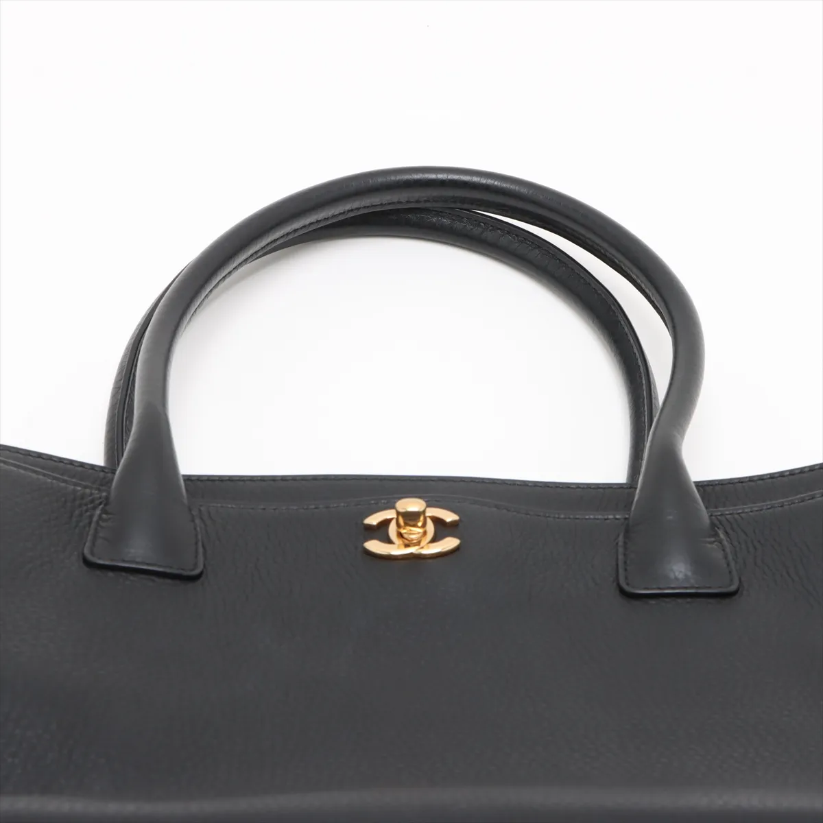 executive leather tote bag black gold hardware 19042665 19th series — view 6