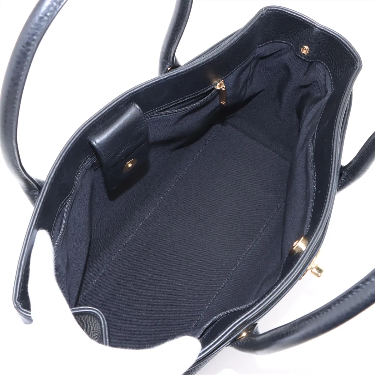 executive leather tote bag black gold hardware 19042665 19th series — view 8