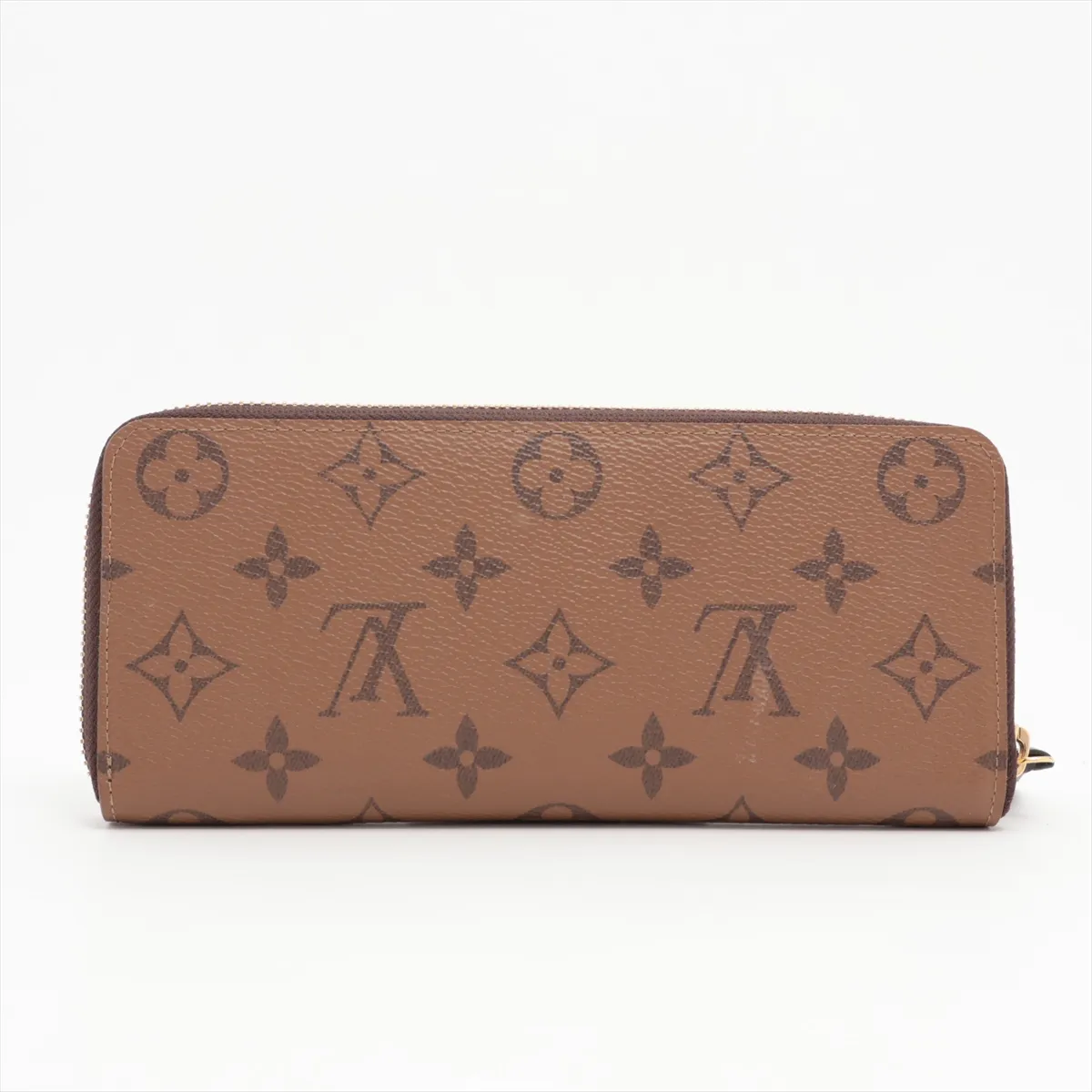 Monogram Reverse Portefeuille Clemence M82336 Brown Round Zip Wallet RFID Reactive — view 2