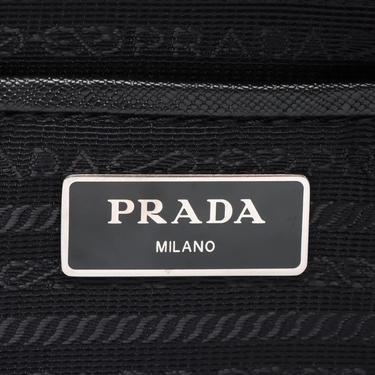 Tessuto Nylon x Leather Chain Tote Bag Black — view 12