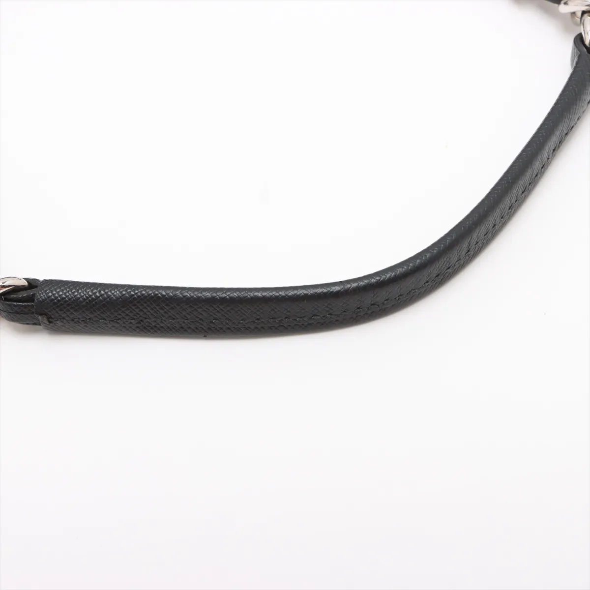 Tessuto Nylon x Leather Chain Tote Bag Black — view 13