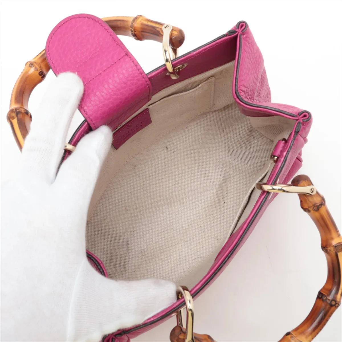 Bamboo 368823 Leather 2-Way Handbag Pink — view 8