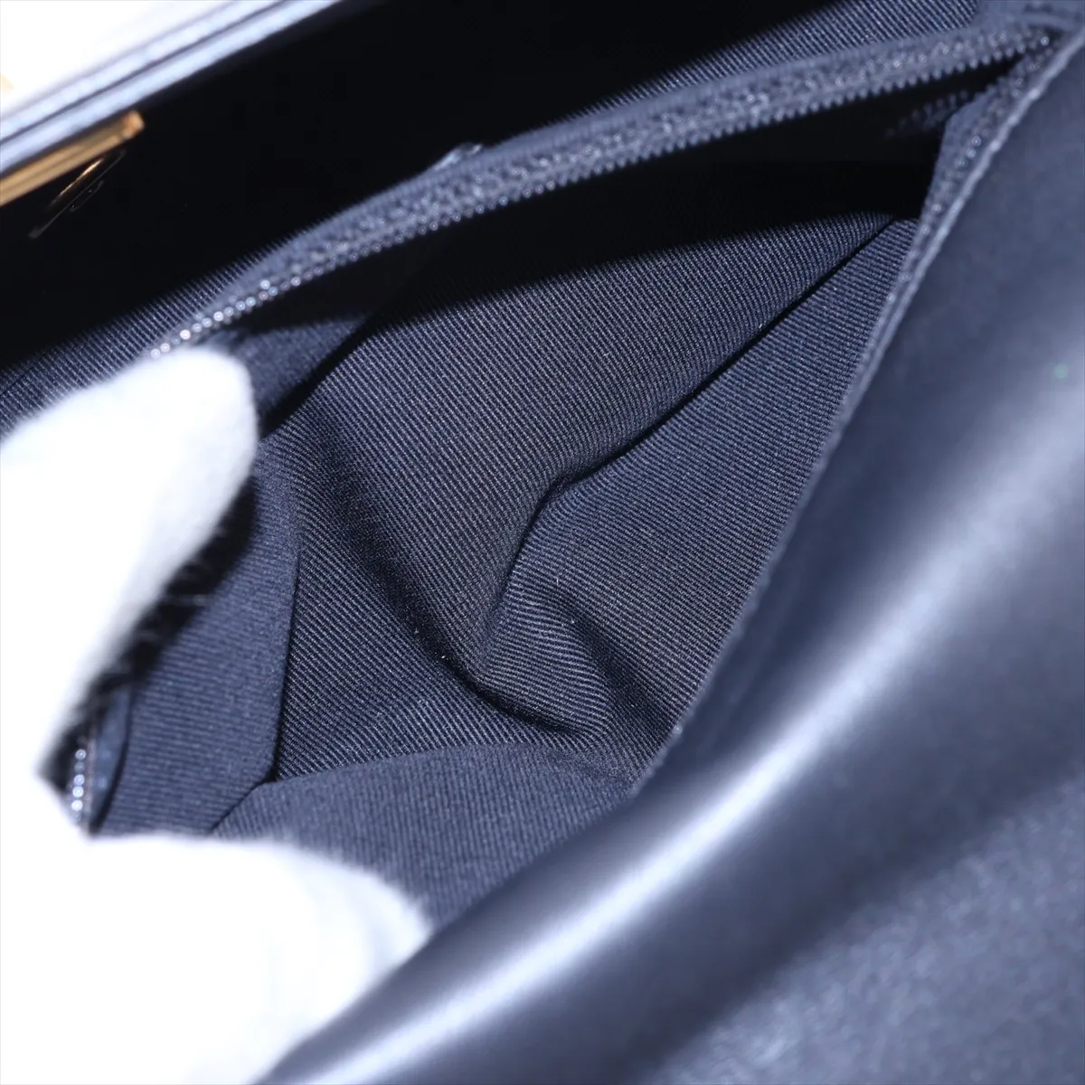 Matelassé Lambskin Single Flap Double Chain Bag, Black with Gold Hardware, A09KC935, Random Plate — view 7