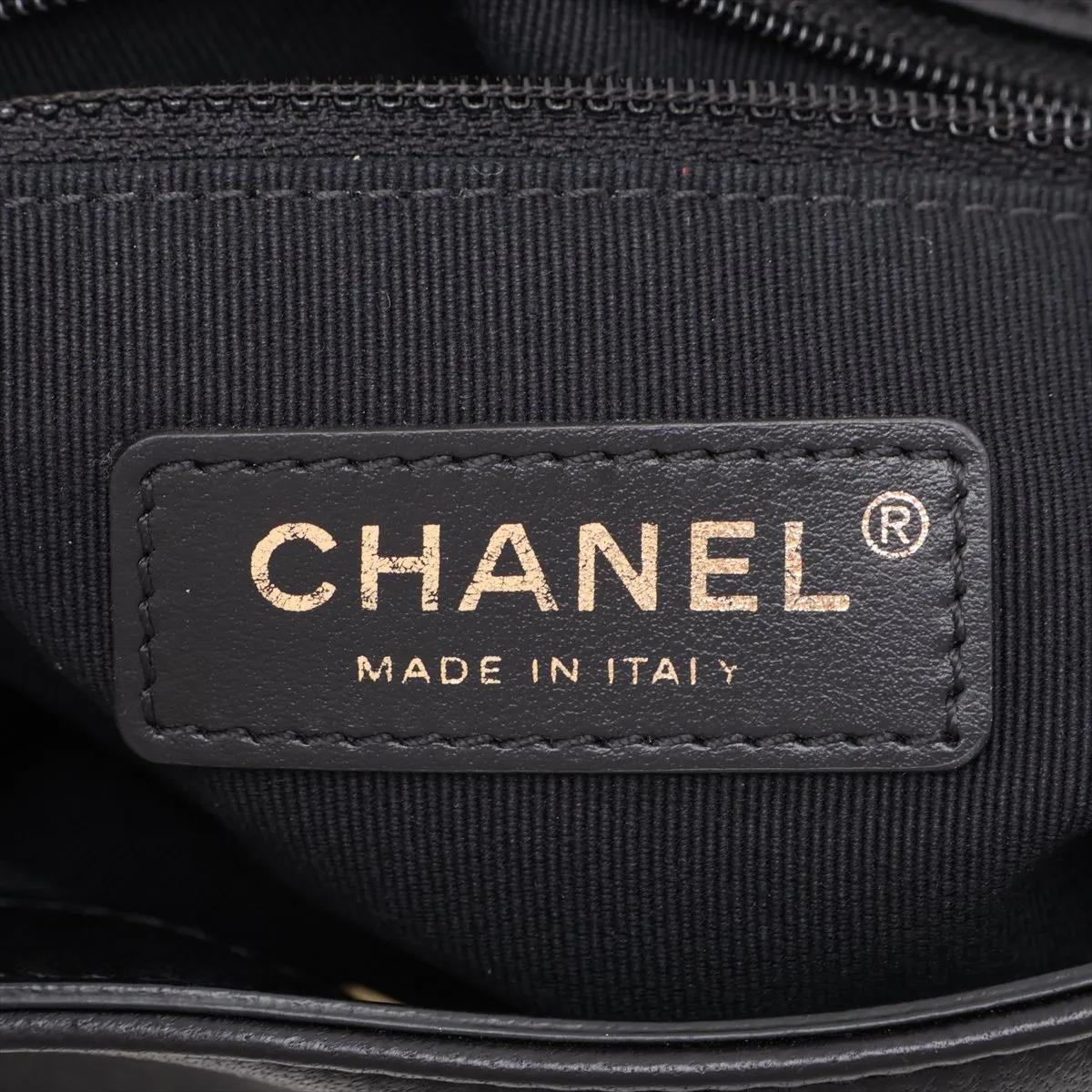 Matelassé Lambskin Single Flap Double Chain Bag, Black with Gold Hardware, A09KC935, Random Plate — view 8