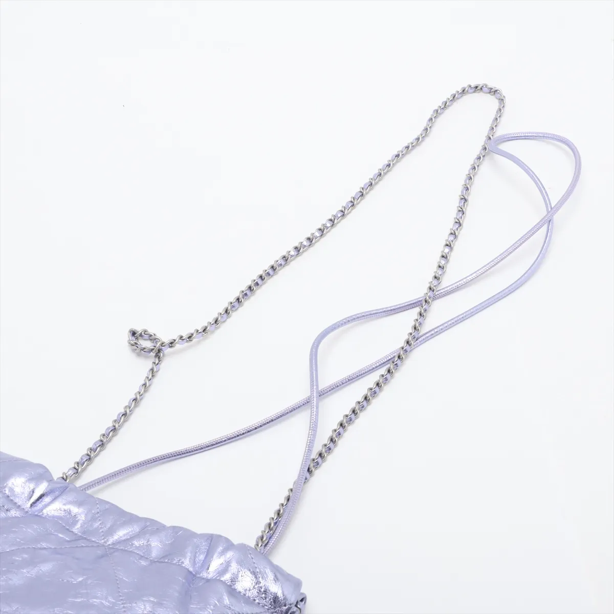 22 Mini Shiny Calfskin Chain Shoulder Bag Purple Gunmetal Hardware NA4TTC1H Random Plate AS3980 — view 5
