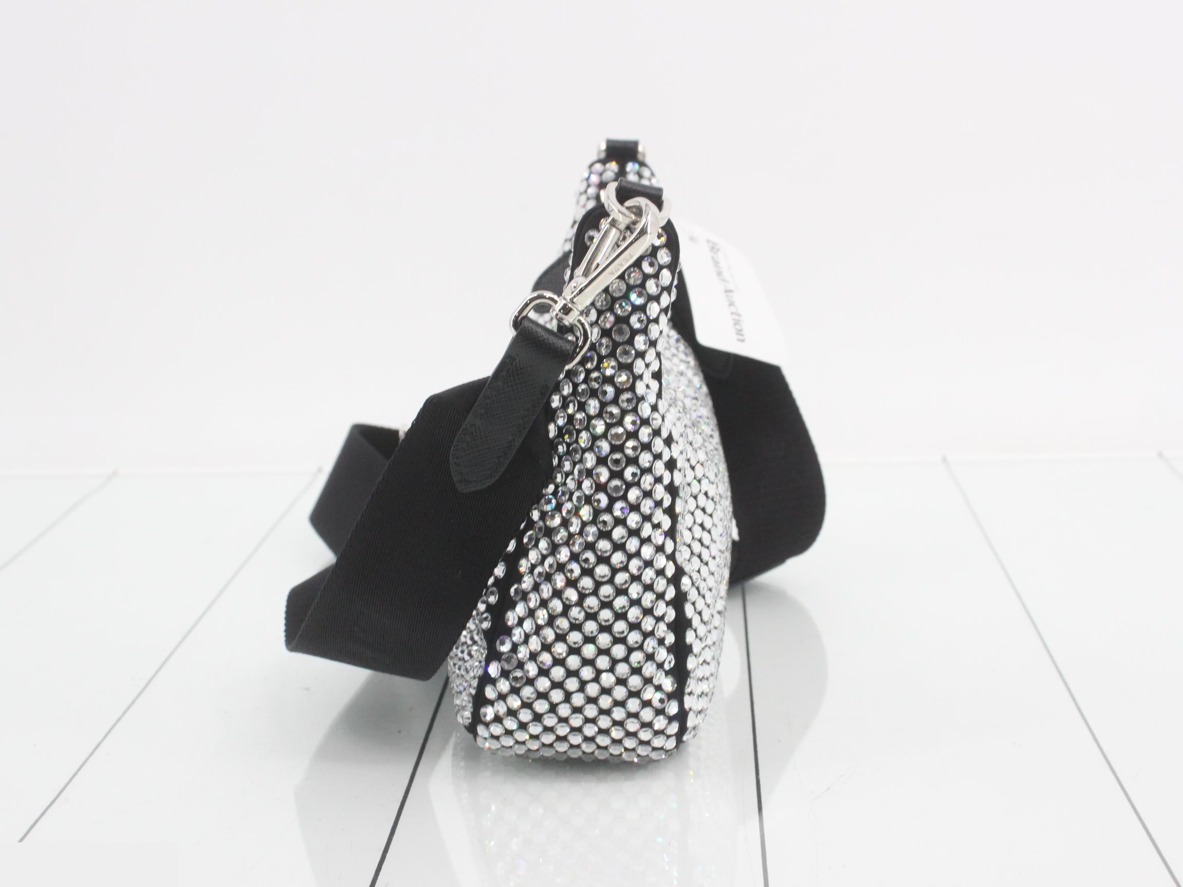 Re-edition 2005 Rhinestone Satin Shoulder Bag with Pouch — view 3