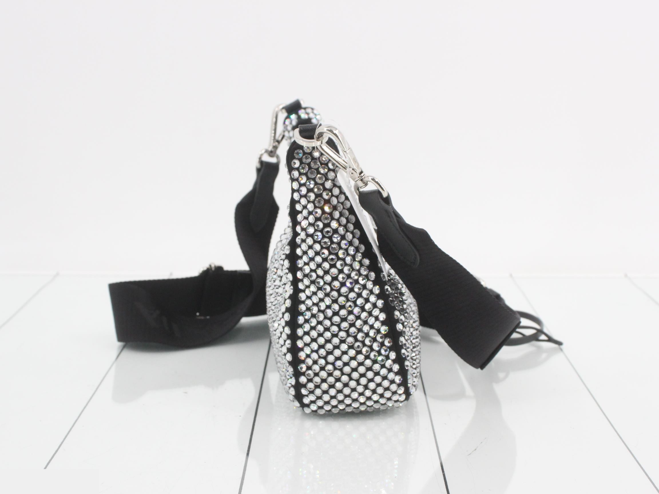 Re-edition 2005 Rhinestone Satin Shoulder Bag with Pouch — view 4