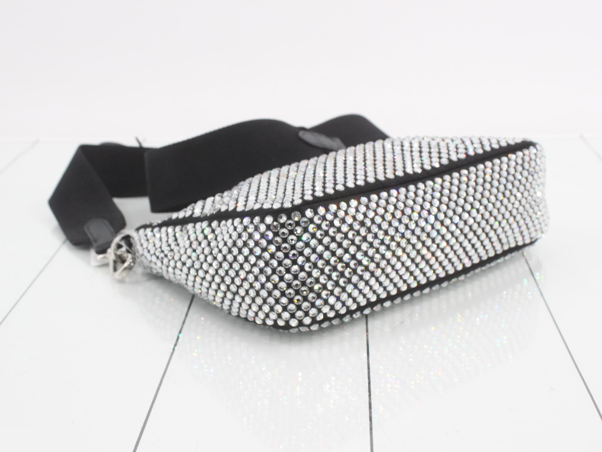 Re-edition 2005 Rhinestone Satin Shoulder Bag with Pouch — view 5
