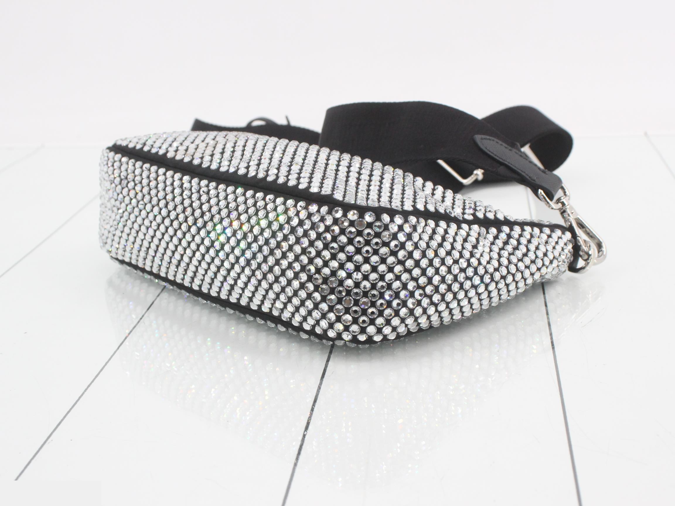 Re-edition 2005 Rhinestone Satin Shoulder Bag with Pouch — view 6