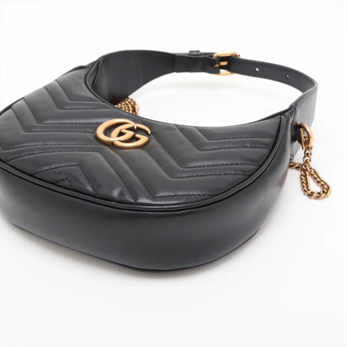 GG Marmont 699514 Leather 2-Way Handbag, Black — view 3