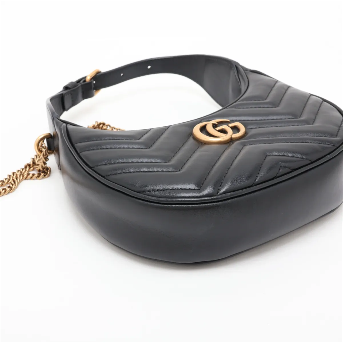 GG Marmont 699514 Leather 2-Way Handbag, Black — view 4