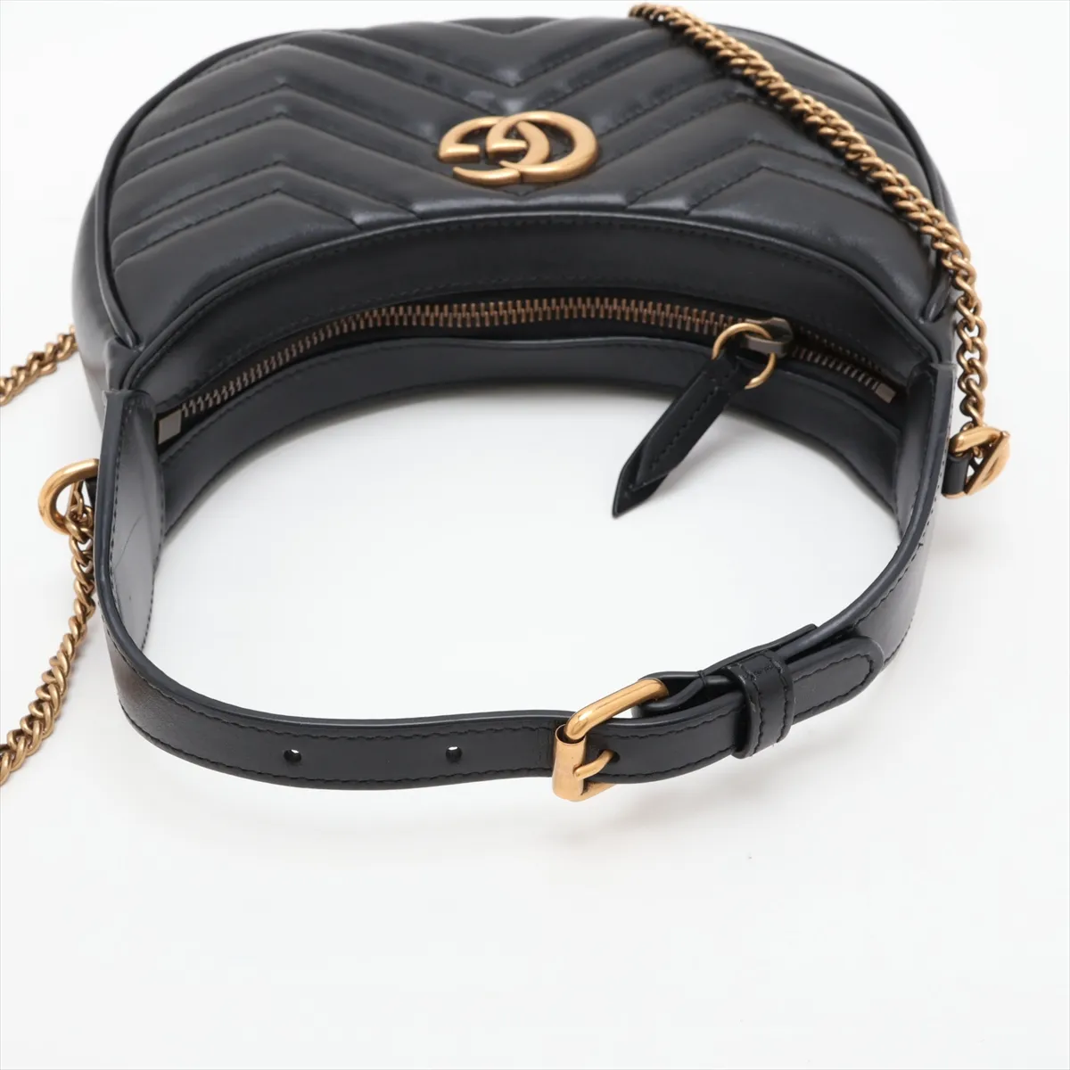 GG Marmont 699514 Leather 2-Way Handbag, Black — view 5