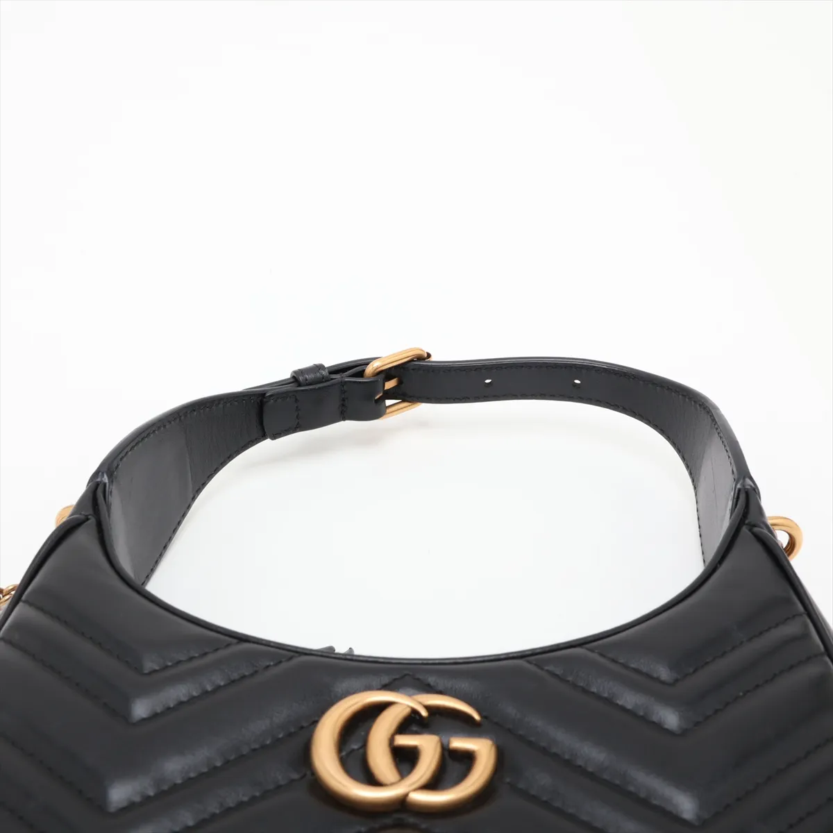 GG Marmont 699514 Leather 2-Way Handbag, Black — view 6