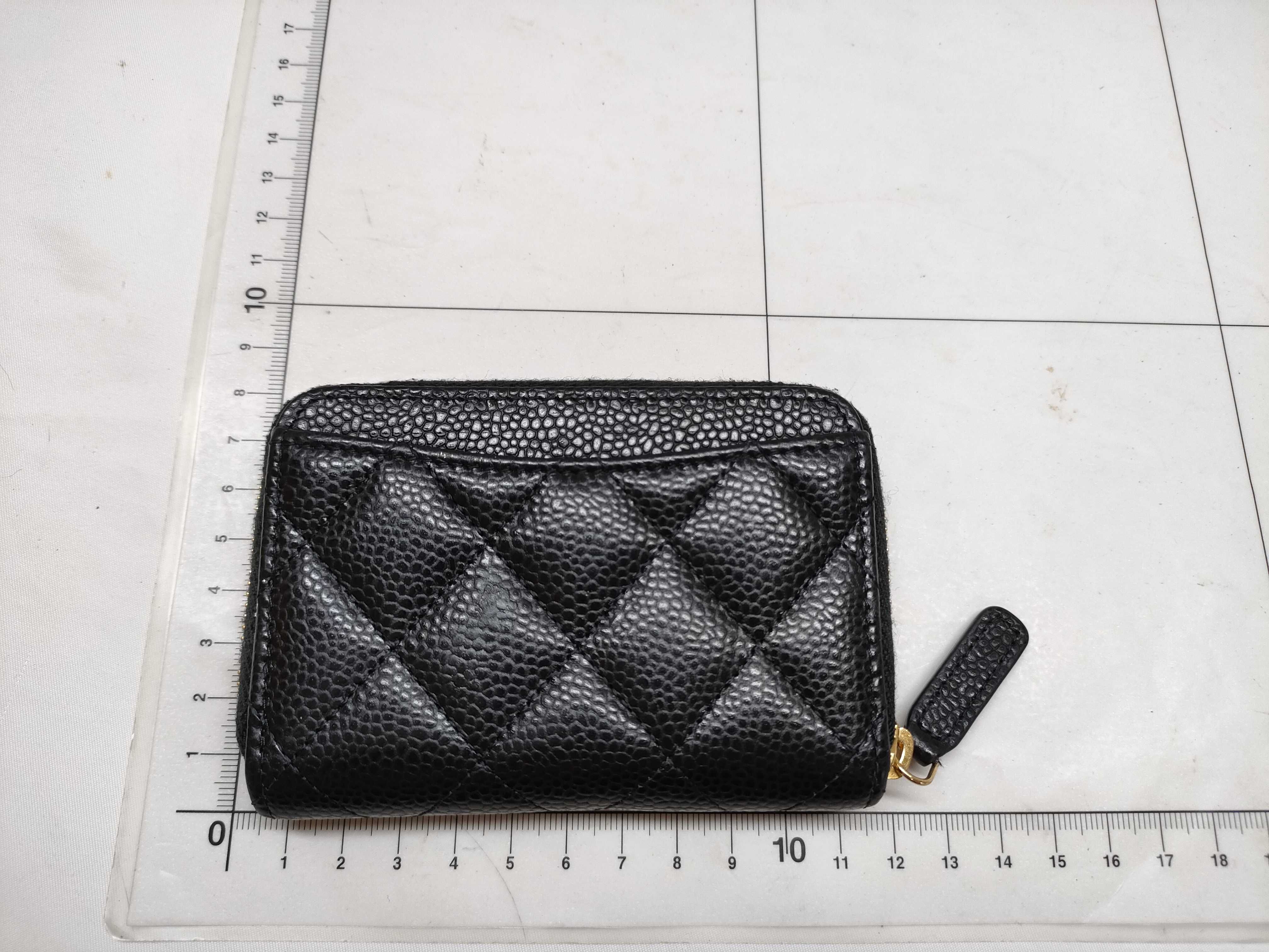 Caviar Skin Zippy Coin Purse with Gold Hardware Coin Case — view 2