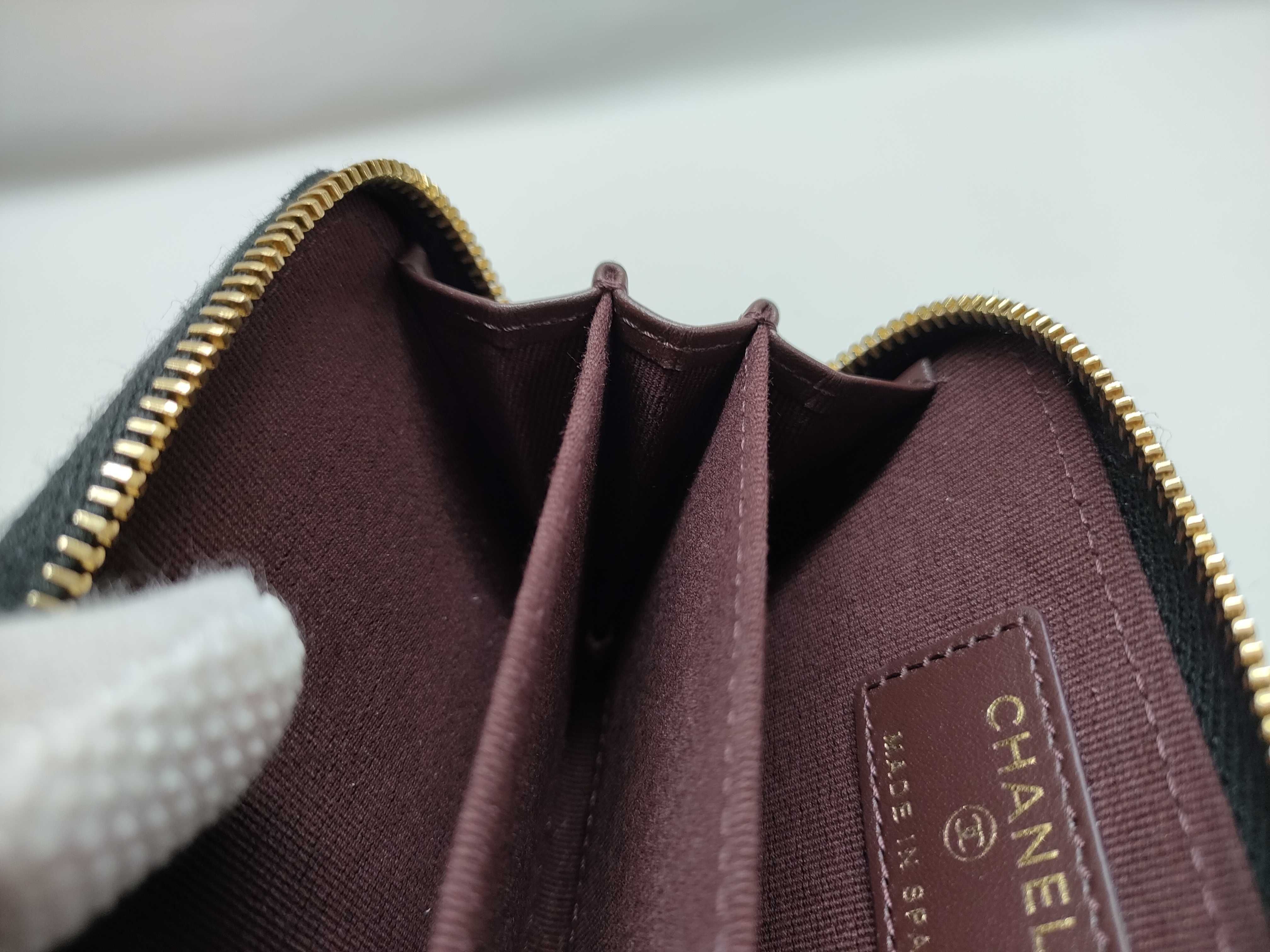 Caviar Skin Zippy Coin Purse with Gold Hardware Coin Case — view 10