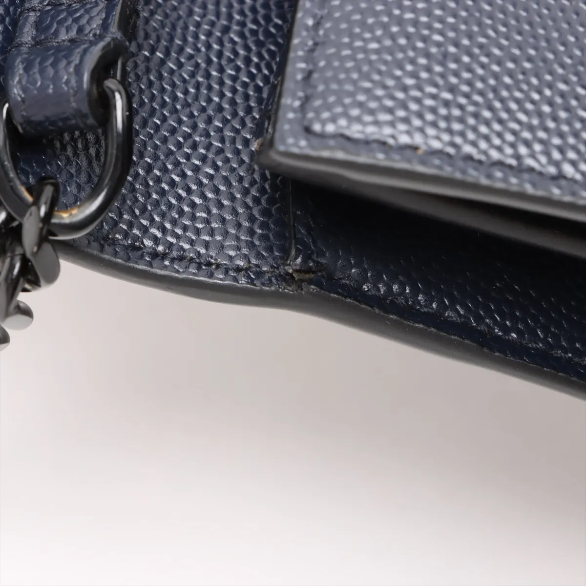 Monogram Leather Chain Wallet Navy 377829 — view 12