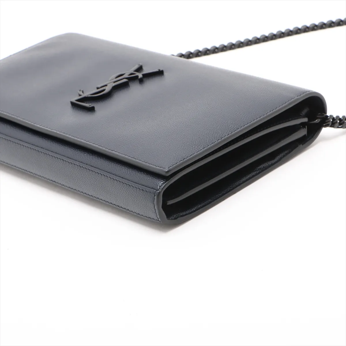 Monogram Leather Chain Wallet Navy 377829 — view 3