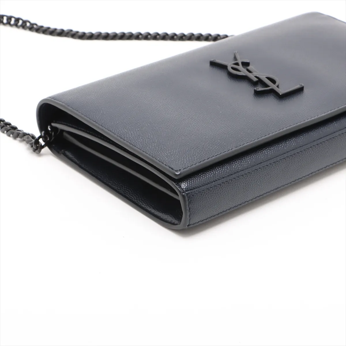 Monogram Leather Chain Wallet Navy 377829 — view 4