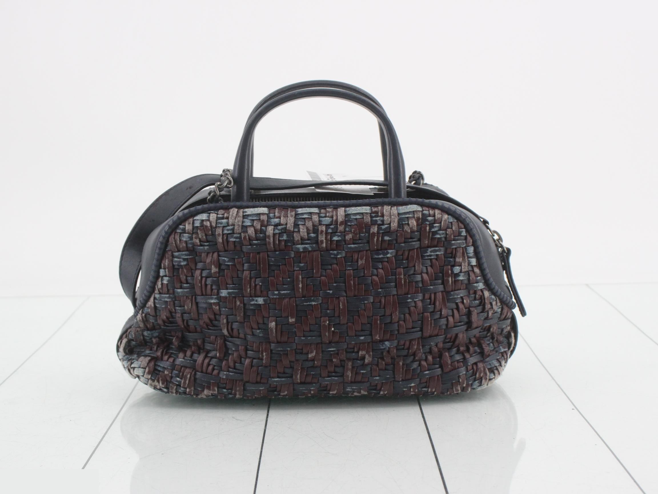 Leather braided 2-way chain shoulder/handbag — view 2