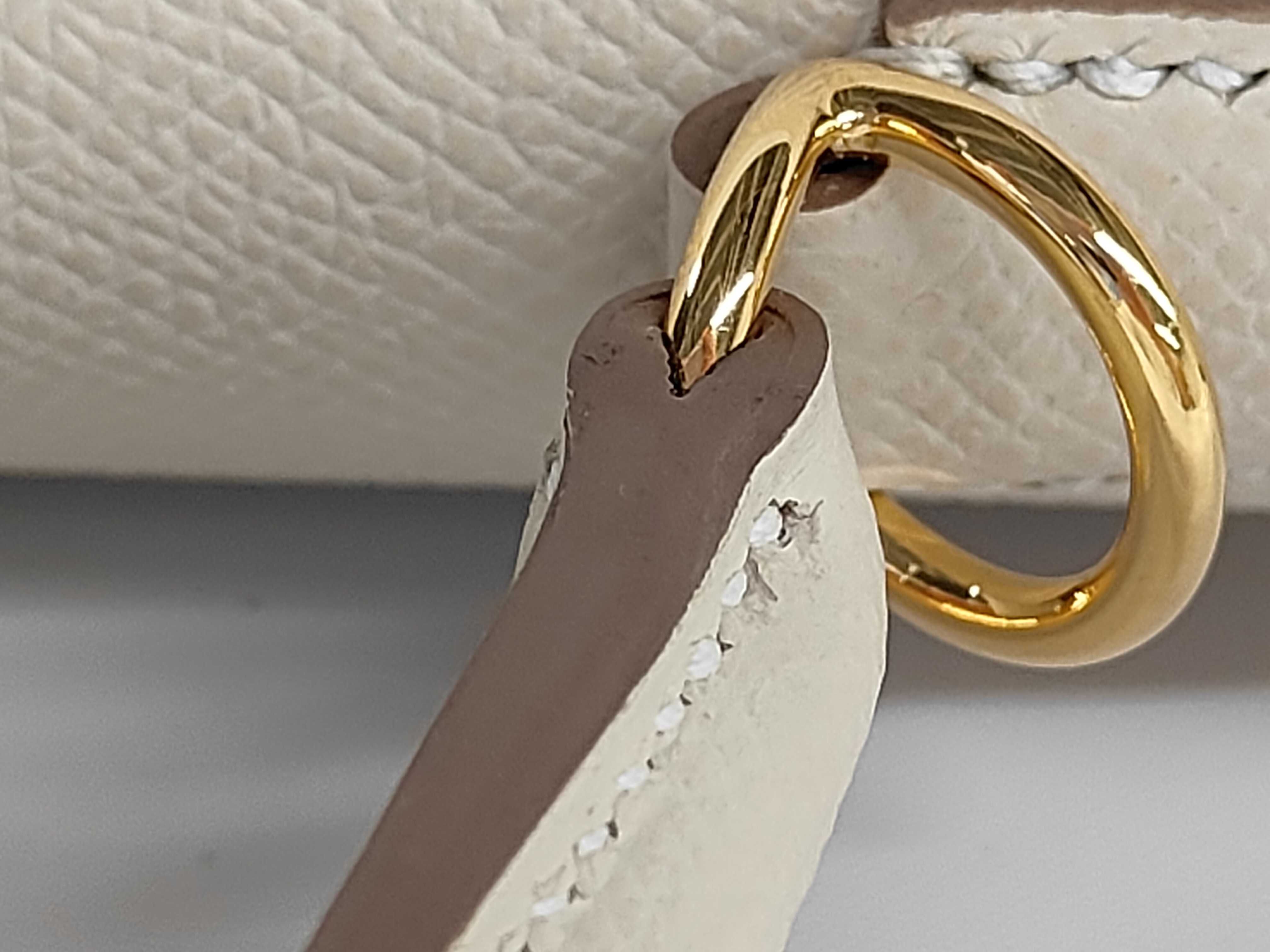Kelly 25 Craie Gold Hardware Epsom Leather Z Stamp Handbag — view 4