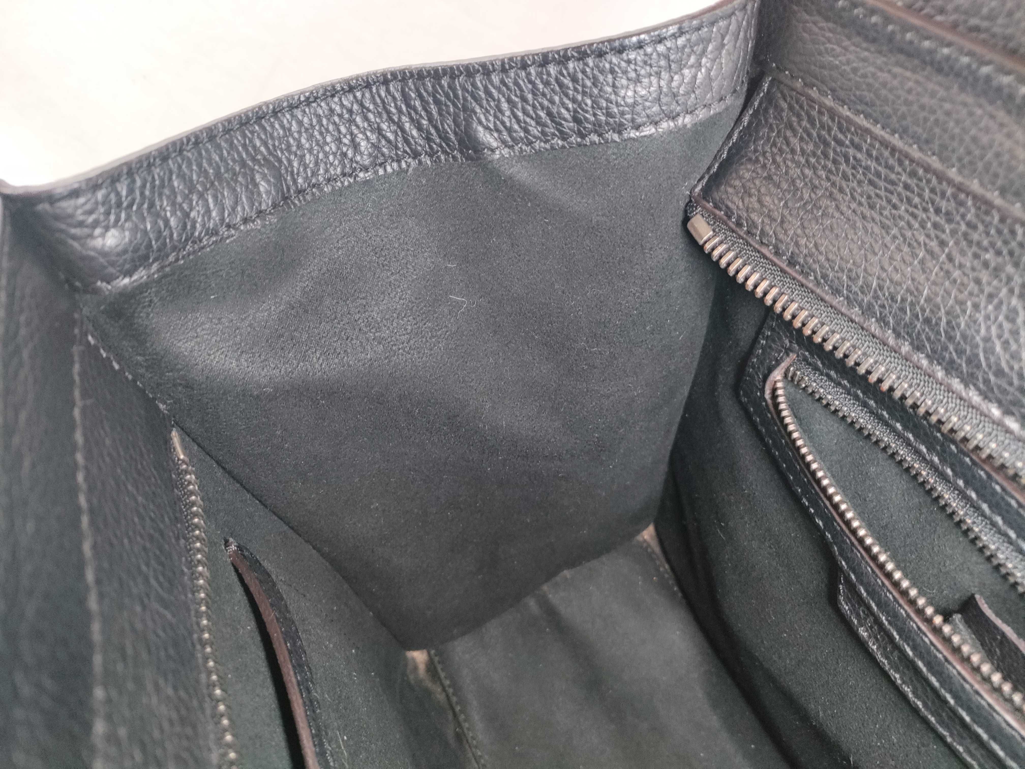 Luggage Micro Shopper Leather Black Handbag — view 11