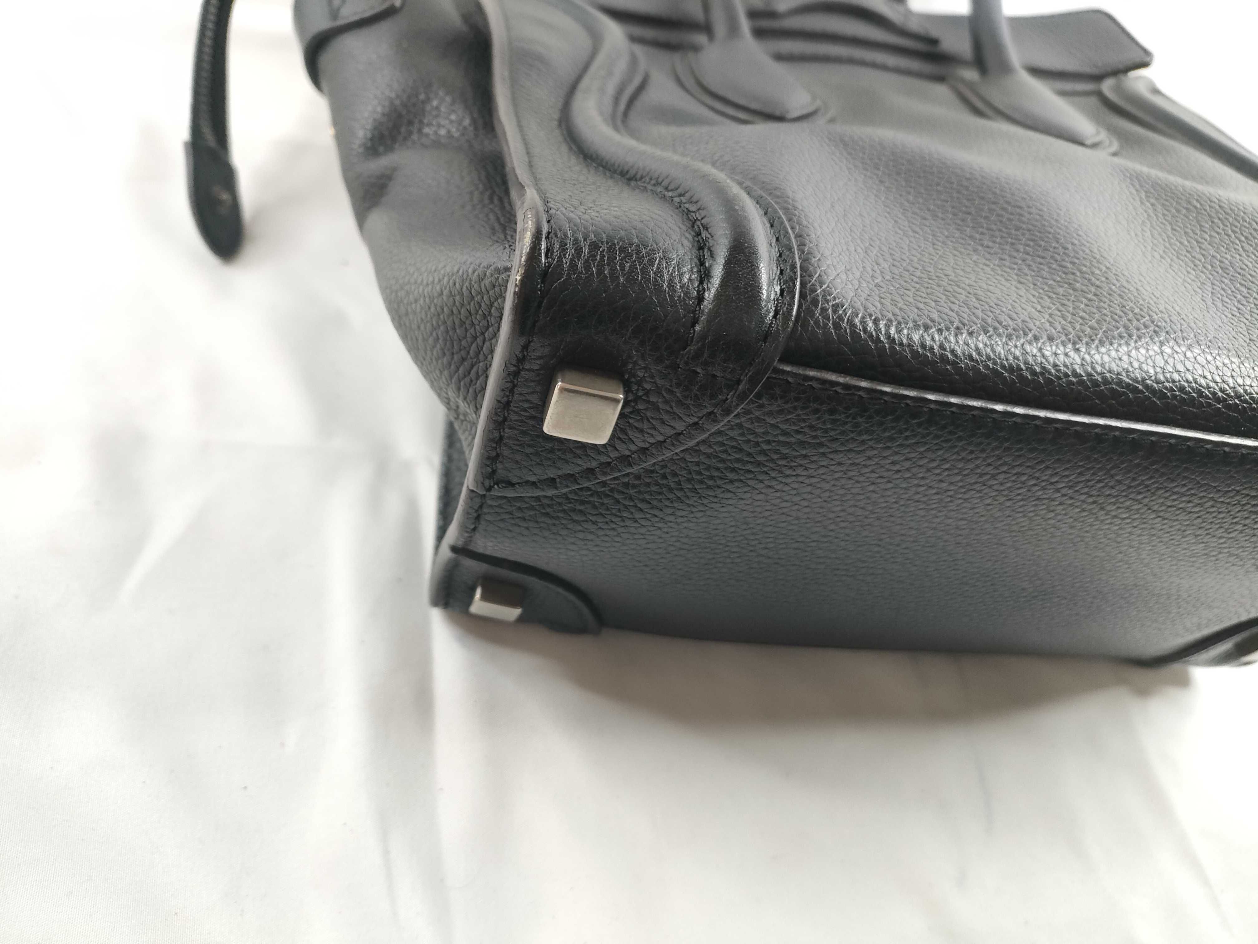 Luggage Micro Shopper Leather Black Handbag — view 3