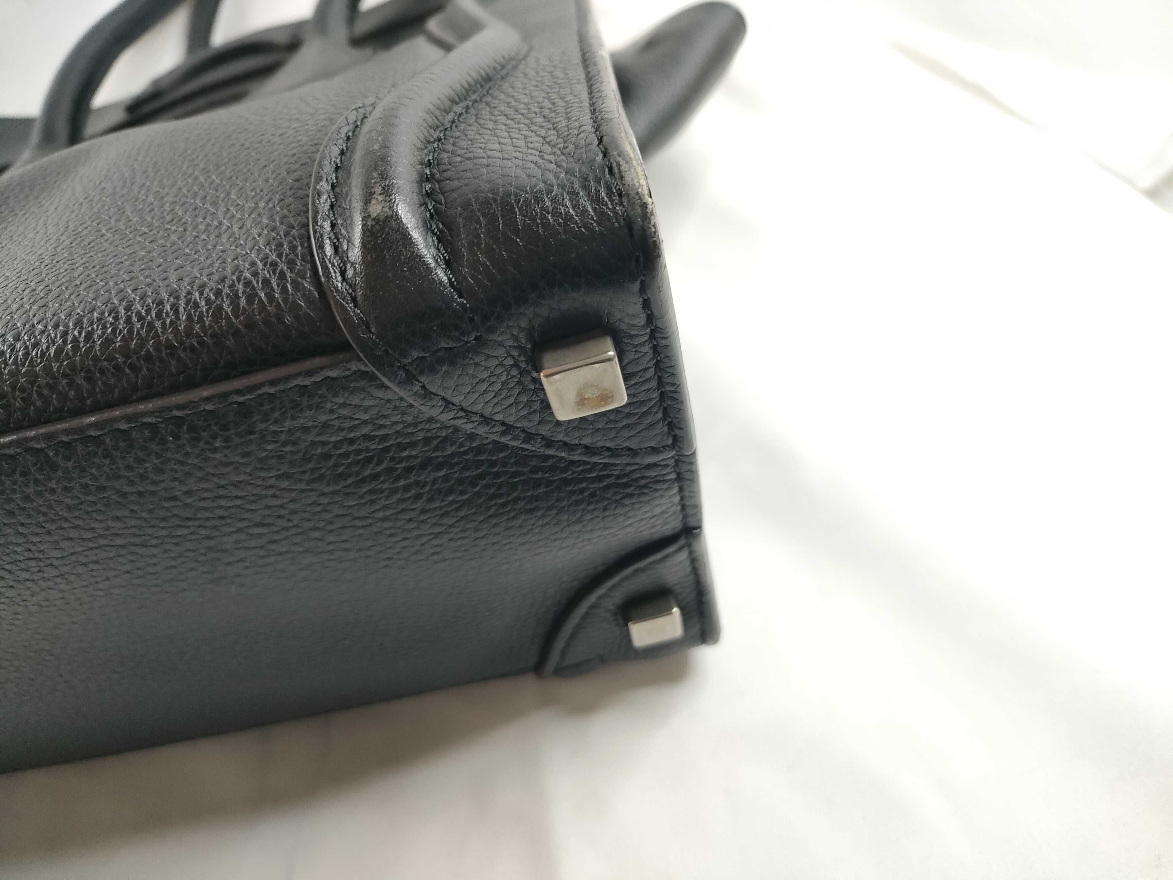 Luggage Micro Shopper Leather Black Handbag — view 5