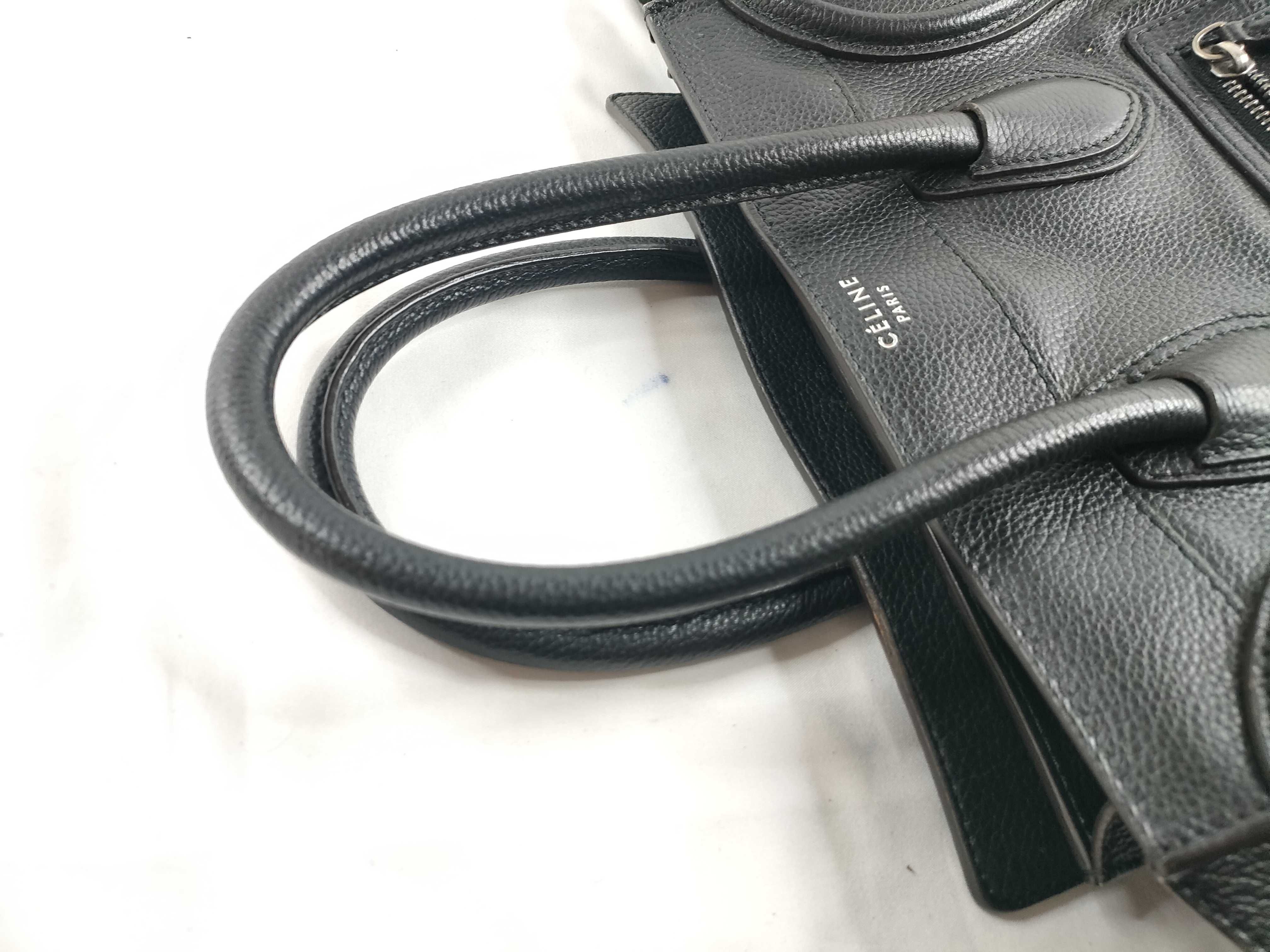 Luggage Micro Shopper Leather Black Handbag — view 6