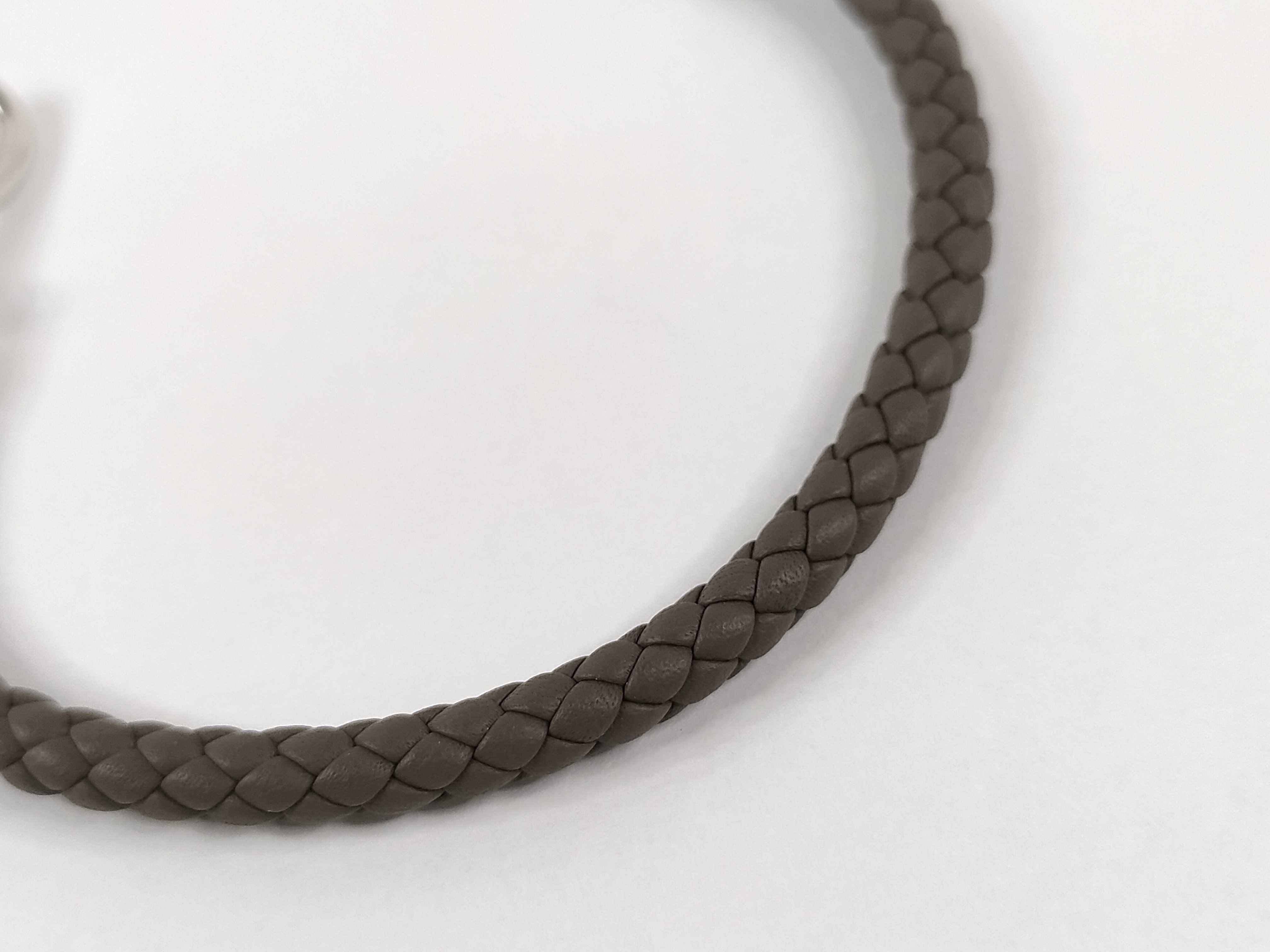 Jumbo Braided Bracelet, Dark Gray x Silver Hardware, Unused, Bracelet/Bangle — view 5