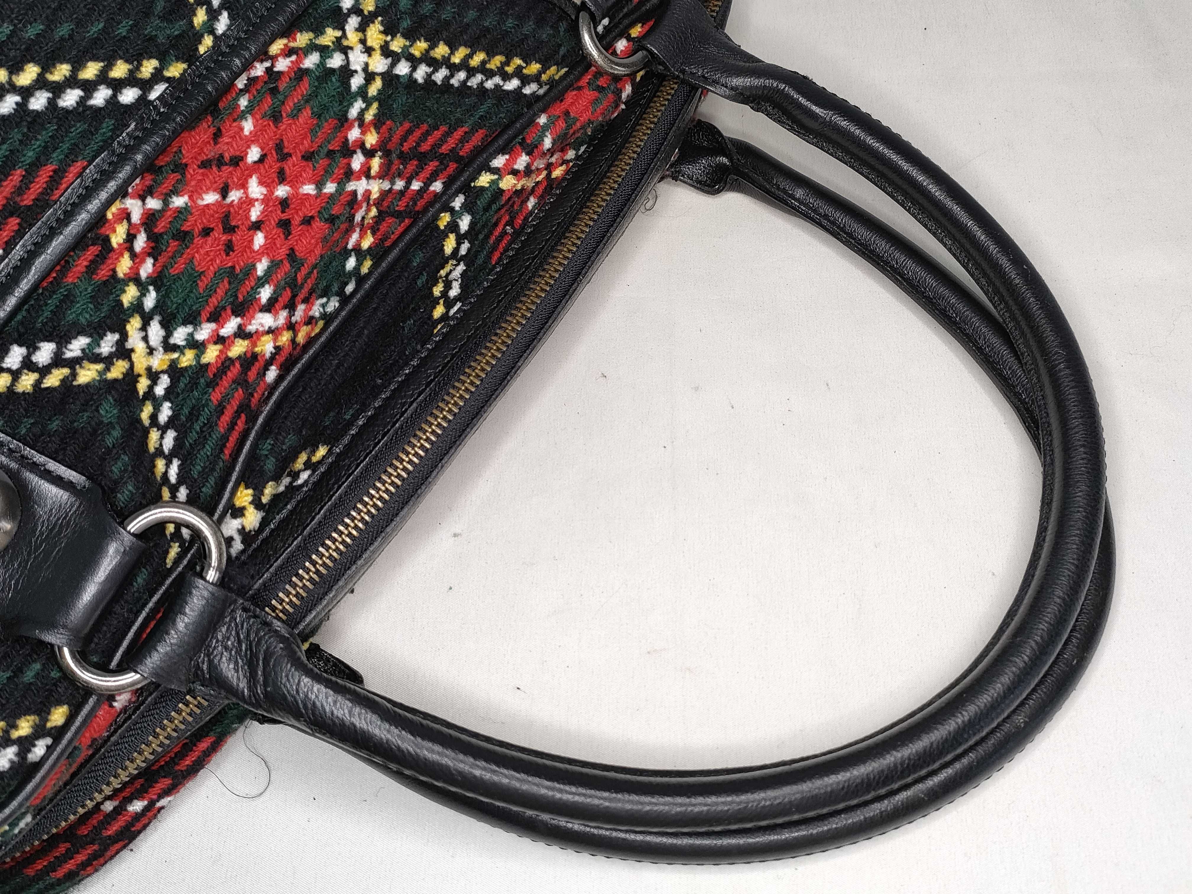 Blue Label Burberry Shoulder Bag Check Wool Tote Bag — view 3